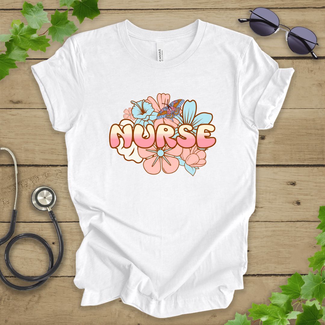 Floral Nurse T-shirt