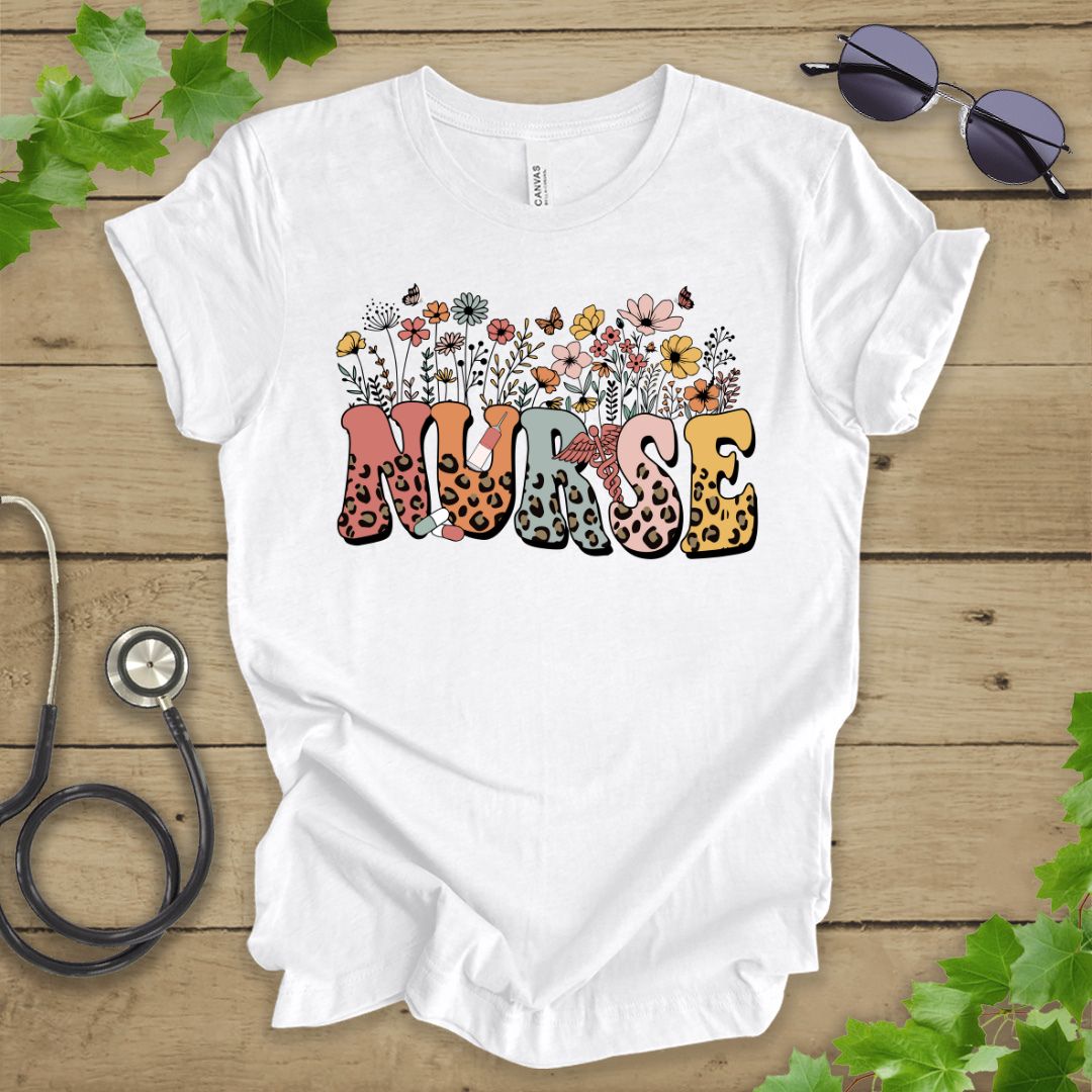 Floral Nurse T-shirt