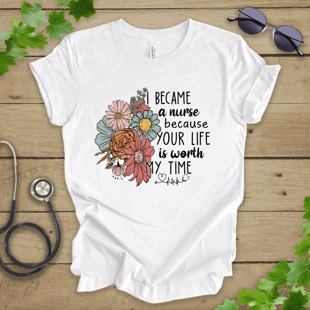 Floral Nurse T-shirt
