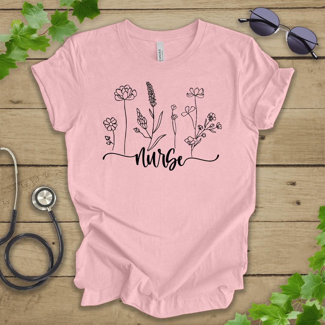 Floral Nurse T-shirt
