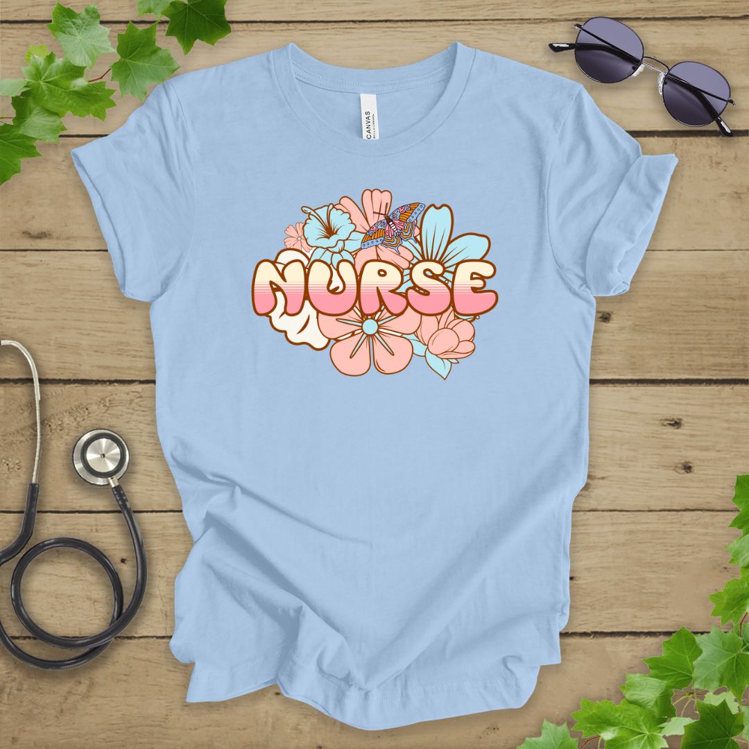 Floral Nurse T-shirt