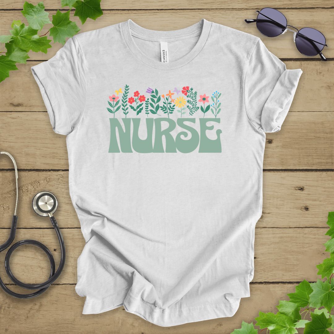 Floral Nurse T-shirt