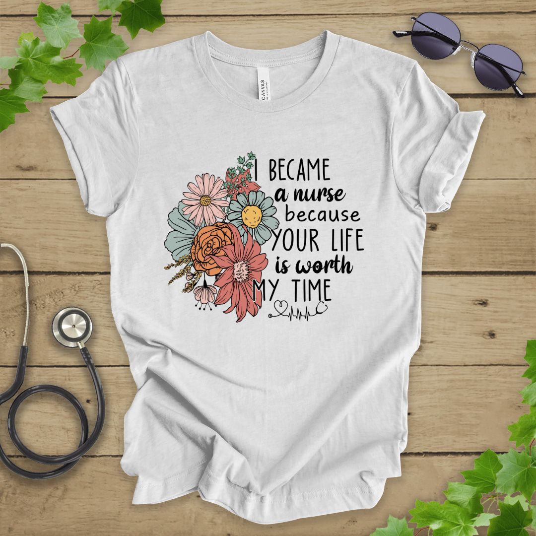 Floral Nurse T-shirt