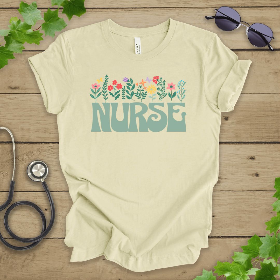 Floral Nurse T-shirt