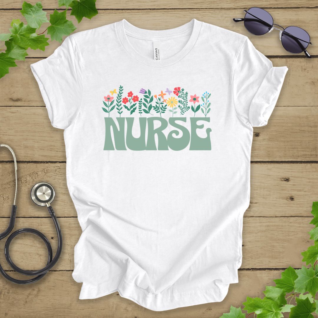 Floral Nurse T-shirt