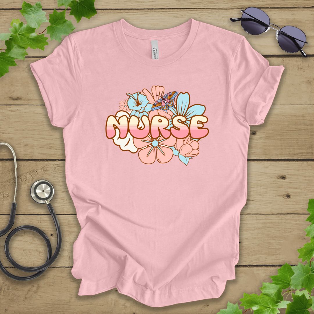 Floral Nurse T-shirt