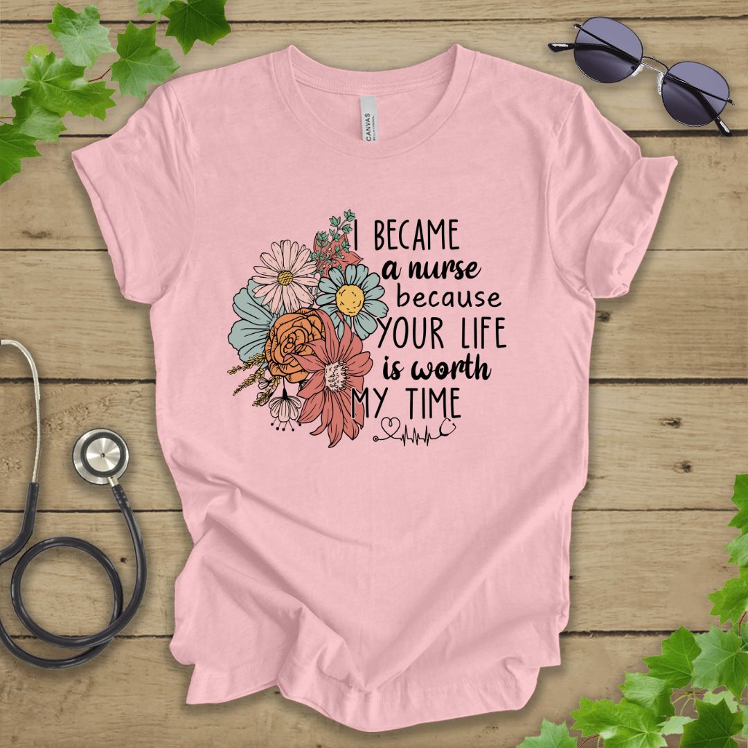 Floral Nurse T-shirt